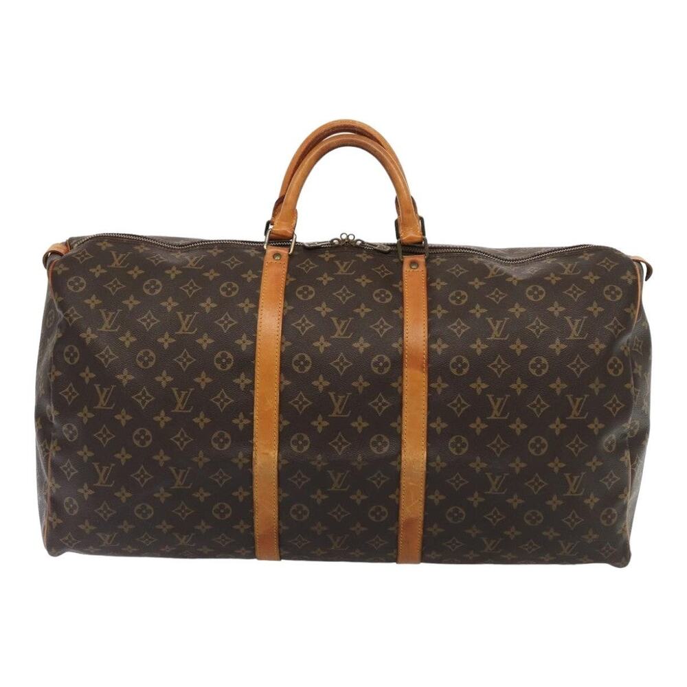 Louis Vuitton Monogram Keepall 60 Travel Bag Brown